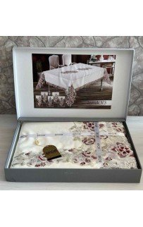 Скатерть EFOR IRMAK GARDENYA 160*220 прямоугольная бордовый (BORDO)