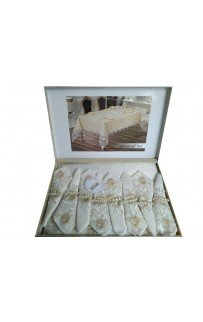 Скатерть EFOR ALMOND SET 160*220 8 салфеток- крем