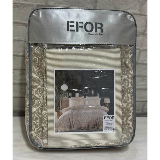 КПБ EFOR SATIN с одеялом с гипюром "орнамент" евро (капучино)