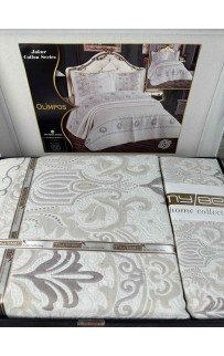 Покрывало MYBED OLIMPOS JAKAR COTTON 240*260 с наволочками (60*80) KAHVE/ кофейный