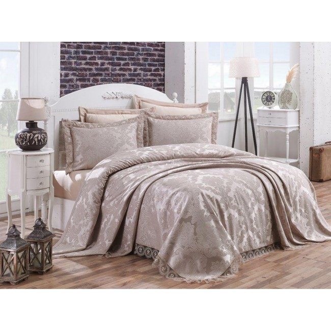 Покрывало EFOR (Gardines) с наволочками DIANA 240*260 бежевый BEJ