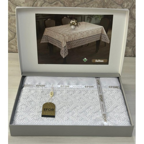 Скатерть EFOR SULTAN 160*300 прямоугольная белый BEYAZ