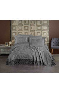 Покрывало EFOR Pique Bedspread LEYLA (240*260) с наволочками антрацит ANTRASIT