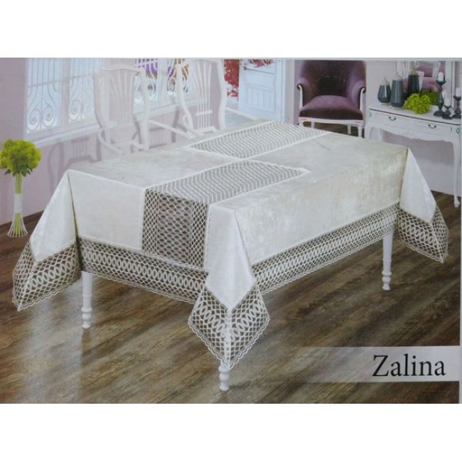 Скатерть EFOR ZALINA KREM 160x220 прямоугольная (кремовый) Скатерть EFOR ZALINA KREM 160x220 прямоугольная (кремовый)