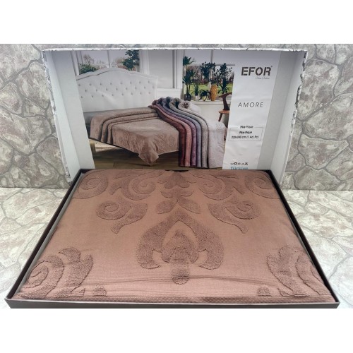 Покрывало EFOR AMORE махровое (220*240) кофейный KAHVE