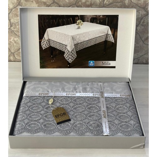 Скатерть EFOR MILA 160*300 прямоугольная серый GRI