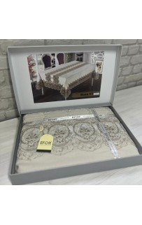 Скатерть EFOR NONA V1 GARDENYA 160*220 прямоугольная капучино S.KAHVE