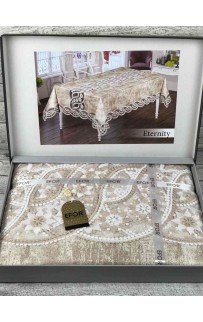 Скатерть EFOR ETERNITY 160*220 прямоугольная капучино S.KAHVE