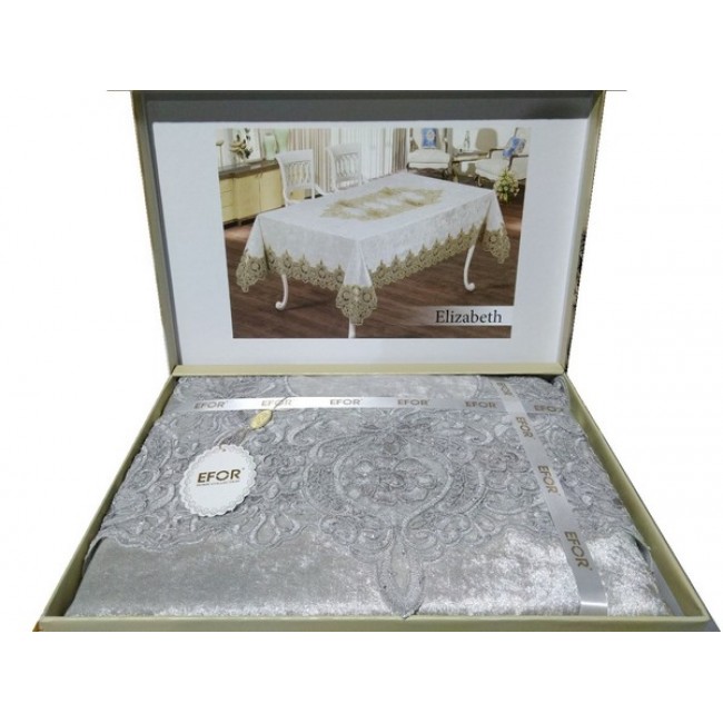 Скатерть EFOR ELIZABETH 160*220 прямоугольная серый