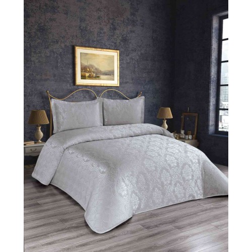 Покрывало EFOR Pique Bedspread NISA (240*260) с наволочками серый GRI