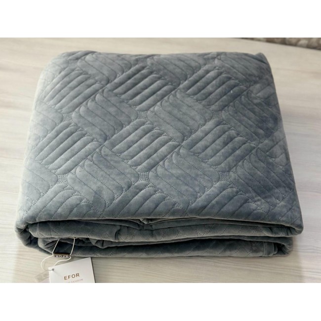 Покрывало COVERLET ПВХ велюр (220*240) серый GRI