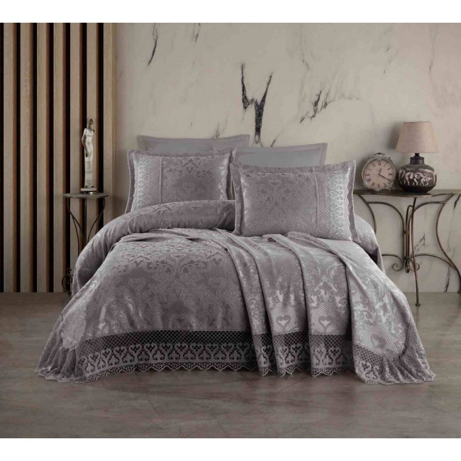 Покрывало EFOR Pique Bedspread MERYEM (240*260) с наволочками антрацит ANTRASIT