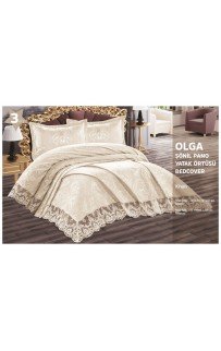 Покрывало EFOR с наволочками OLGA (265*275) крем KREM