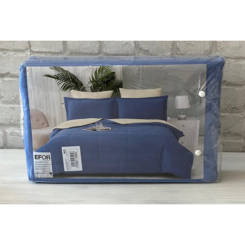 КПБ EFOR SATIN KREM/A.MAVI кремово-голубой евро