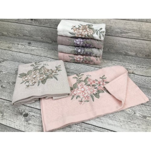 Полотенце EFOR ELIT 6 шт хлопок (70*140) модель букет цветов