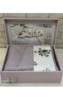 КПБ EFOR COTTONI с вафельным покрывалом 220*240, сирень (АС-02)