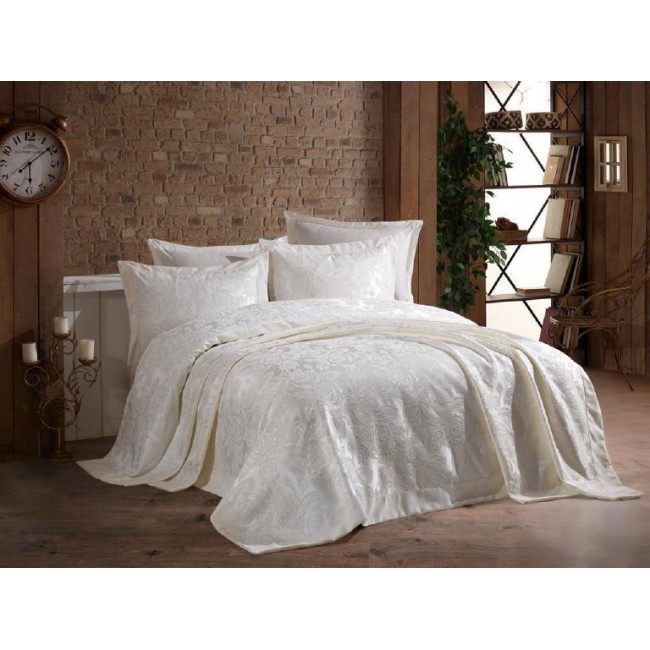 Покрывало EFOR (Gardines) с наволочками GUL 240*260 кремовый KREM Покрывало EFOR (Gardines) с наволочками GUL 240*260 кремовый KREM