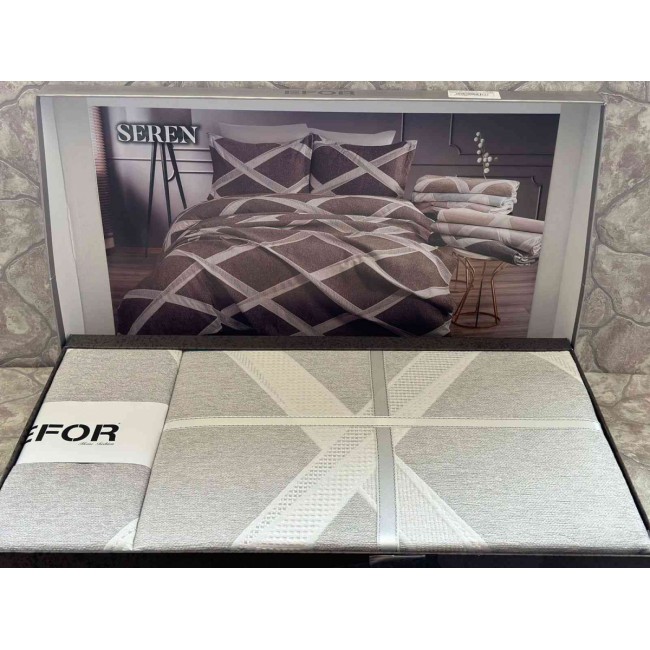 Покрывало EFOR Pique Bedspread SEREN (240*260) с наволочками серый GRI