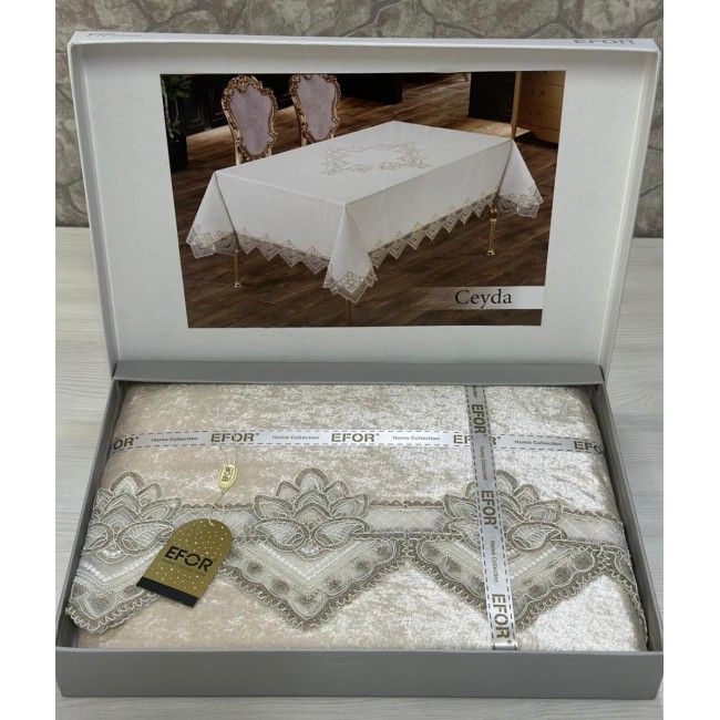 Скатерть EFOR CEYDA 160*220 прямоугольная капучино CAPI