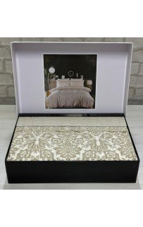 КПБ EFOR COTTONI с гипюром "орнамент" евро (капучино)