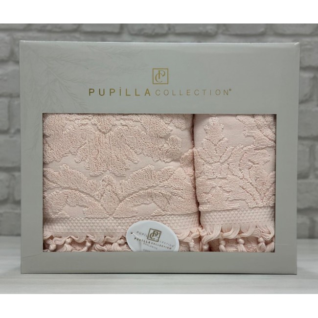 Набор полотенец Pupilla ELIZ хлопок (2 шт) (50*90,70*140) персик Набор полотенец Pupilla ELIZ хлопок (2 шт) (50*90,70*140) персик