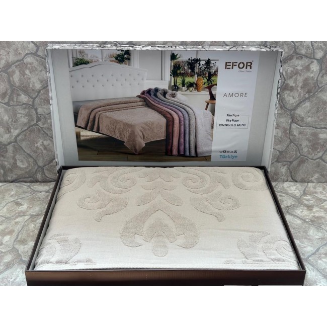 Покрывало EFOR AMORE махровое (220*240) светло-бежевый A. BEJ