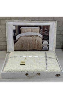 Покрывало EFOR в сундучке ALYA 240*260 с наволочками 2 шт.(50*70) кремовый (KREM)