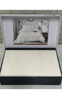 КПБ EFOR COTTONI с гипюром "цветная роза" (АА-02), евро