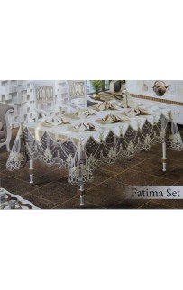 Скатерть EFOR FATIMA 160*220 прямоугольная с 8 салфетками кремовый