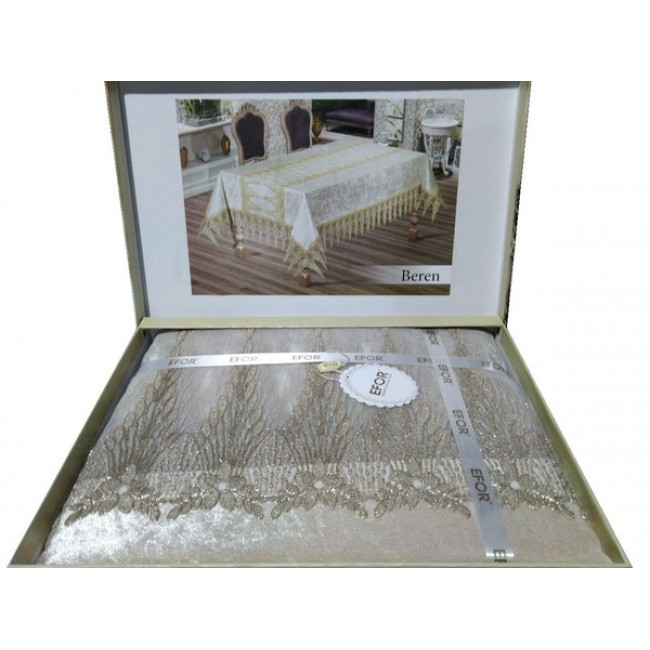 Скатерть EFOR BEREN 160*220 прямоугольная кофейный