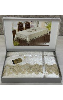 Скатерть EFOR ARMINA 160*220 прямоугольная кремовый KREM