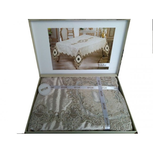 Скатерть EFOR YILDIZ 160*220 капучино Скатерть EFOR YILDIZ 160*220 капучино