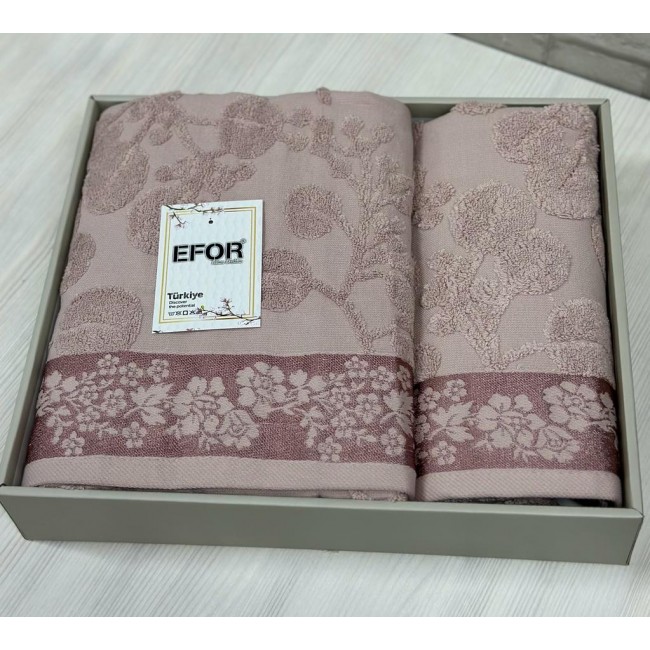 Набро полотенец EFOR из 2-х предметов (50*90.70*140) модель ROZALINA (бордовый) BORDO