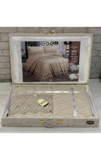Покрывало EFOR в сундучке ROJDA 240*260 с наволочками 2 шт.(50*70) капучино (CAPI)