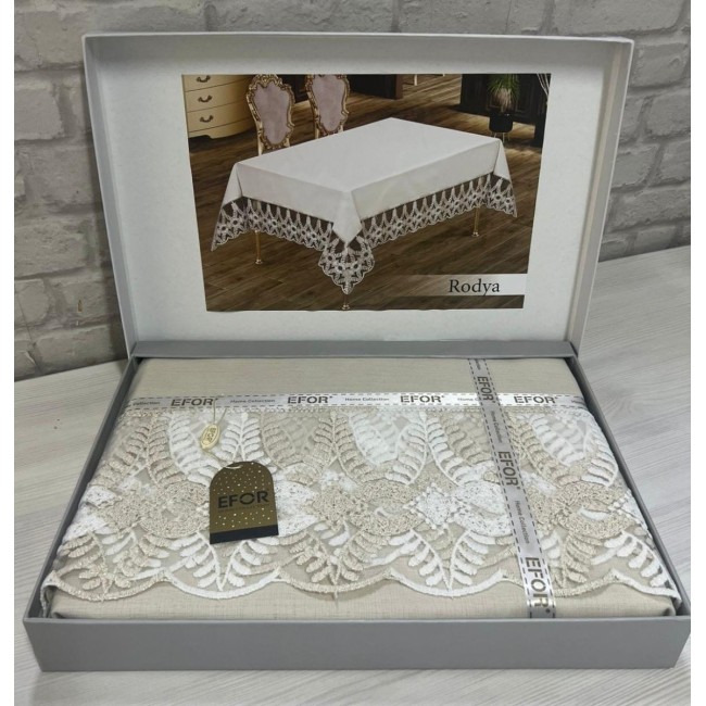 Скатерть EFOR RODYA GARDENYA 160*300 прямоугольная капучино S.KAHVE