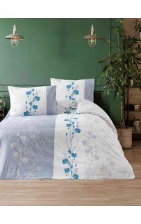 КПБ EFOR RANFORCE (FLORAL -TURQOUISE) евро TURKUAZ