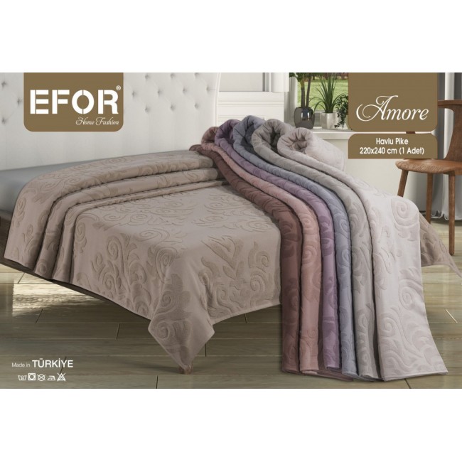 Покрывало EFOR AMORE махровое (220*240) темно-бежевый K. BEJ
