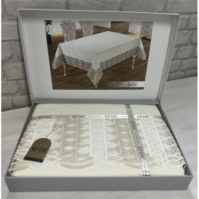 Скатерть EFOR SULE GARDENYA 160*300 прямоугольная кремовый KREM