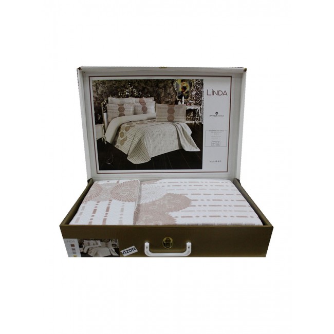 Покрывало EFOR гобеленовое двухстороннее LINDA (250*260) бежевый BEJ