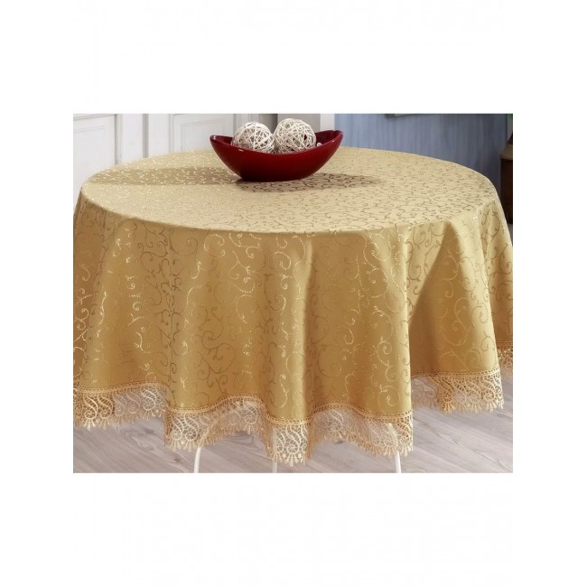 Скатерть EFOR 160xQ КРУГ KDK капучино CAPI