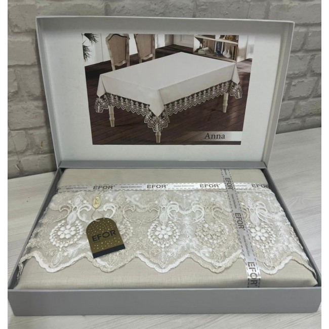 Скатерть EFOR ANNA GARDENYA 160*300 прямоугольная капучино S.KAHVE