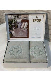 Набор полотенец EFOR из 2-х предметов (50*90 и 70*140) KANAVICE зеленый YESIL