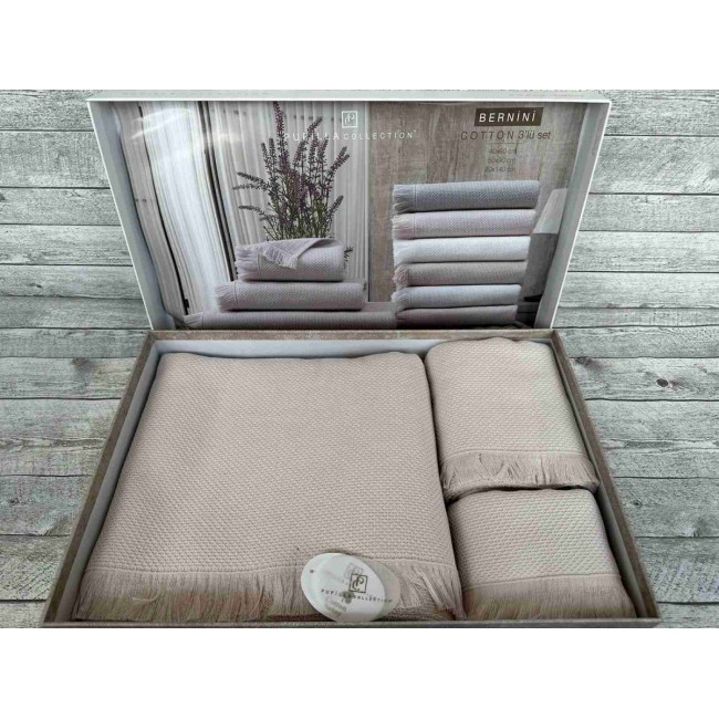 Набор полотенец Pupilla BERNINI хлопок (3 шт) (40*60,50*90,70*140) пудра Набор полотенец Pupilla BERNINI хлопок (3 шт) (40*60,50*90,70*140) пудра