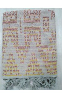 Пляжное полотенце пештемаль 100% хлопок Kilim красно-желтый (100*150)