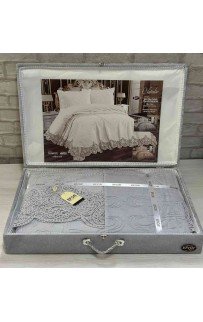 Покрывало EFOR в сундучке NATALIE 240*260 с наволочками (50*70) серый (GRI)