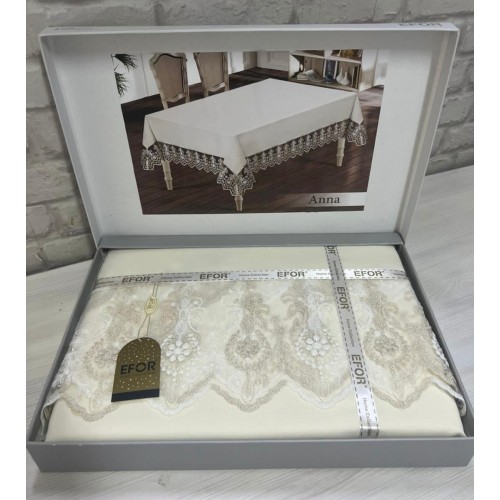 Скатерть EFOR ANNA GARDENYA 160*300 прямоугольная кремовый KREM