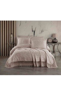 Покрывало EFOR Pique Bedspread MERYEM (240*260) с наволочками темно-кремовый TAS