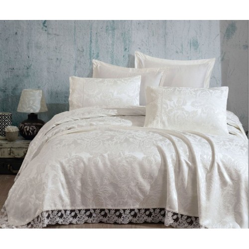 Покрывало EFOR (Gardines) с наволочками HELEN 240*260 кремовый KREM