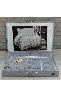 Покрывало EFOR в сундучке BENGI 240*260 с наволочками 2 шт.(50*70) серый (GRI)