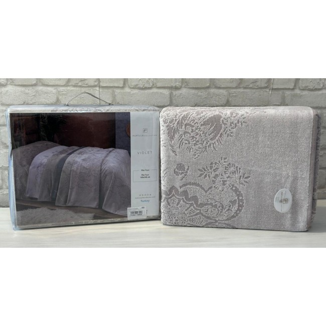 Покрывало PUPILLA VIOLET 180*240 махра/жаккард (хлопок) пудровый PUDRA Покрывало PUPILLA VIOLET 180*240 махра/жаккард (хлопок) пудровый PUDRA